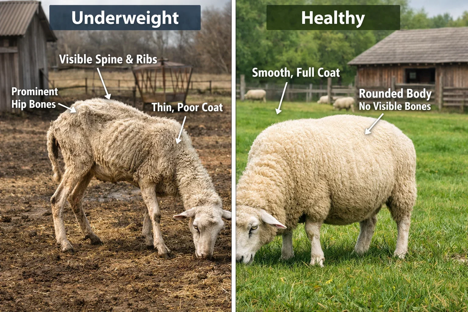 A well-fed, large ram standing proudly in a field, showcasing excellent muscle and wool quality.